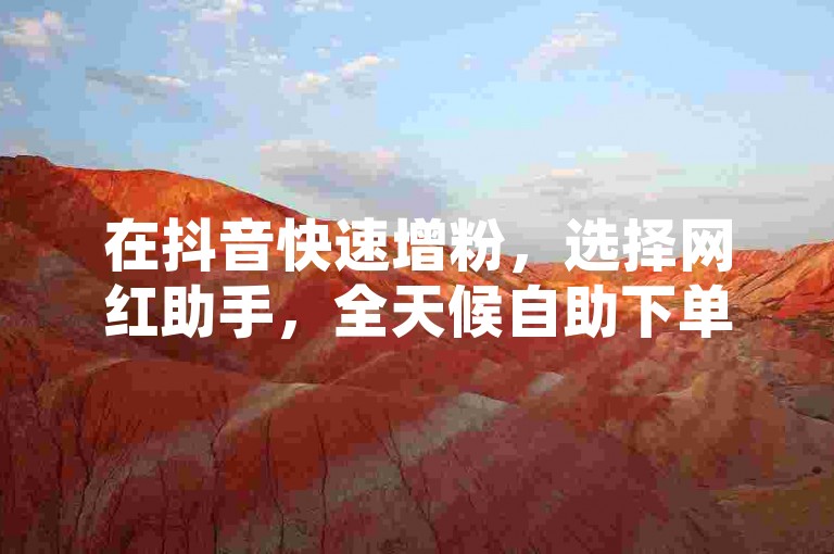 在抖音快速增粉，选择网红助手，全天候自助下单服务。
