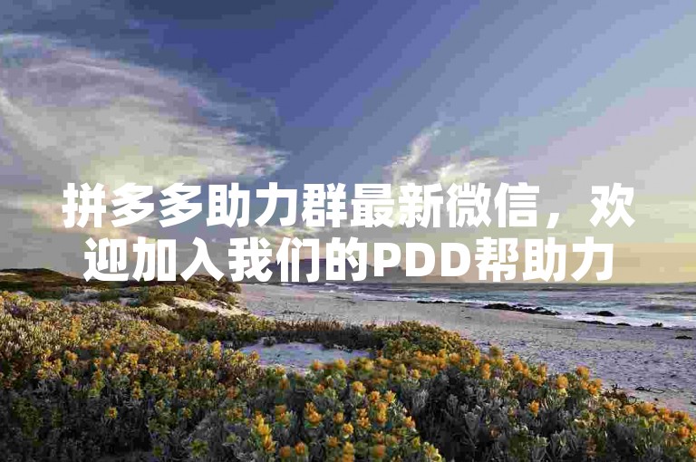 拼多多助力群最新微信，欢迎加入我们的PDD帮助力平台。