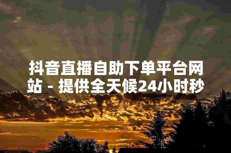 抖音直播自助下单平台网站 - 提供全天候24小时秒单服务，让抖音平台的业务处理更加高效便捷。