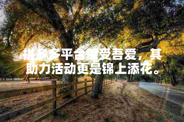 拼多多平台深受吾爱，其助力活动更是锦上添花。
