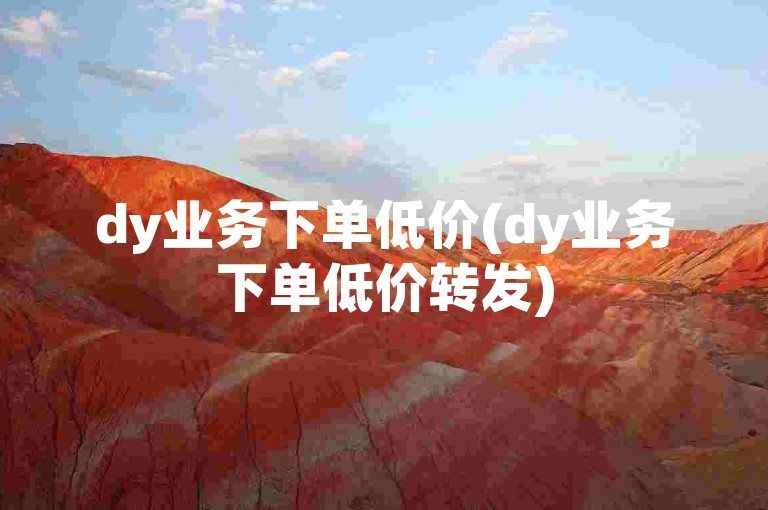 dy业务下单低价(dy业务下单低价转发)