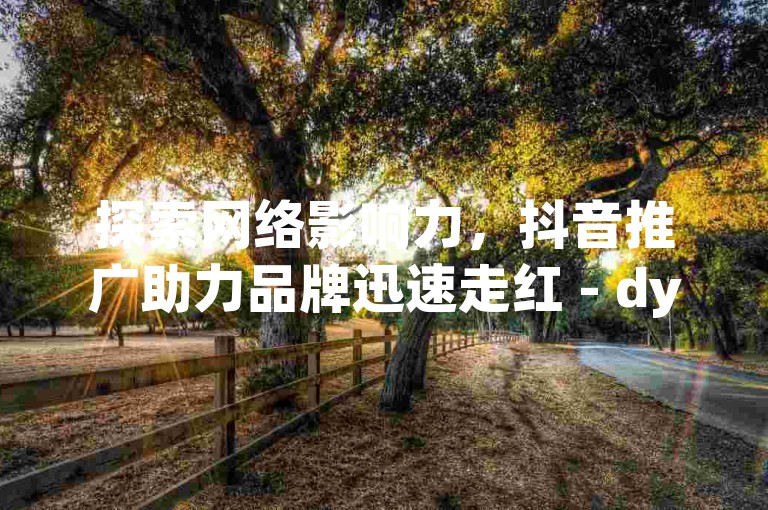 探索网络影响力，抖音推广助力品牌迅速走红 - dy卡盟提供专业服务。