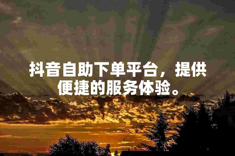 抖音自助下单平台，提供便捷的服务体验。