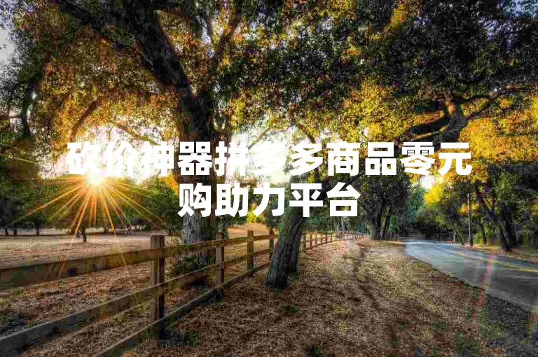 砍价神器拼多多商品零元购助力平台