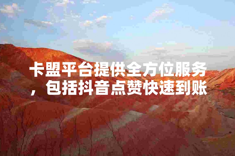 卡盟平台提供全方位服务，包括抖音点赞快速到账。