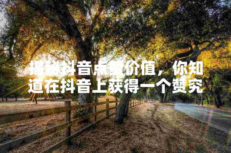 揭秘抖音点赞价值，你知道在抖音上获得一个赞究竟值多少钱吗？2025年必备知识！