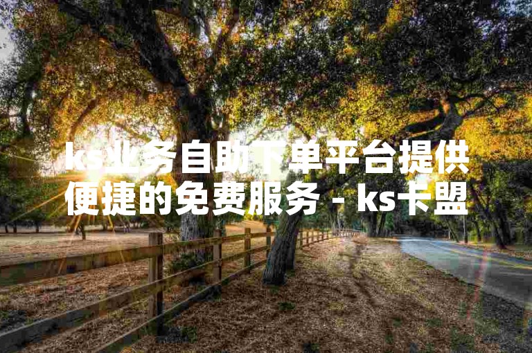 ks业务自助下单平台提供便捷的免费服务 - ks卡盟实现快速自助下单。