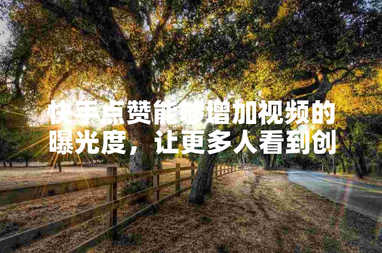 快手点赞能够增加视频的曝光度，让更多人看到创作者的内容。