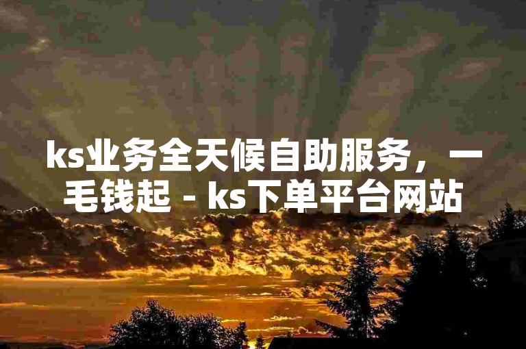 ks业务全天候自助服务，一毛钱起 - ks下单平台网站蚂蚁