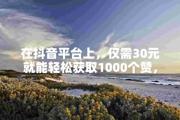在抖音平台上，仅需30元就能轻松获取1000个赞，让你的视频迅速获得关注！