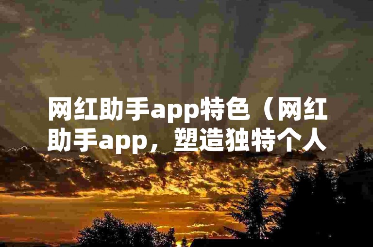网红助手app特色（网红助手app，塑造独特个人形象的必备工具！）