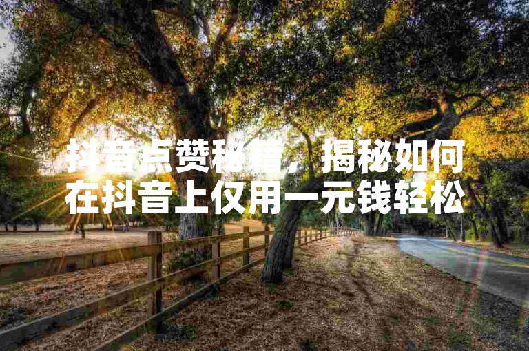 抖音点赞秘籍，揭秘如何在抖音上仅用一元钱轻松获得200个赞！2025年必备技能。