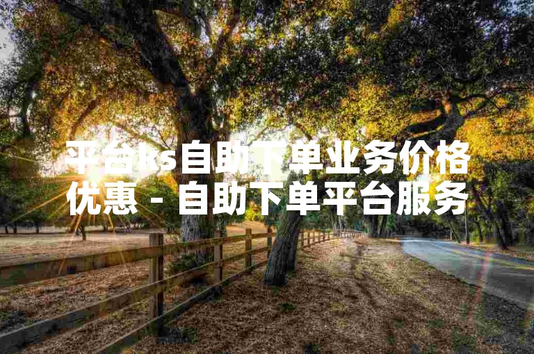 平台ks自助下单业务价格优惠 - 自助下单平台服务