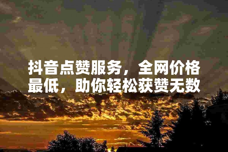 抖音点赞服务，全网价格最低，助你轻松获赞无数。