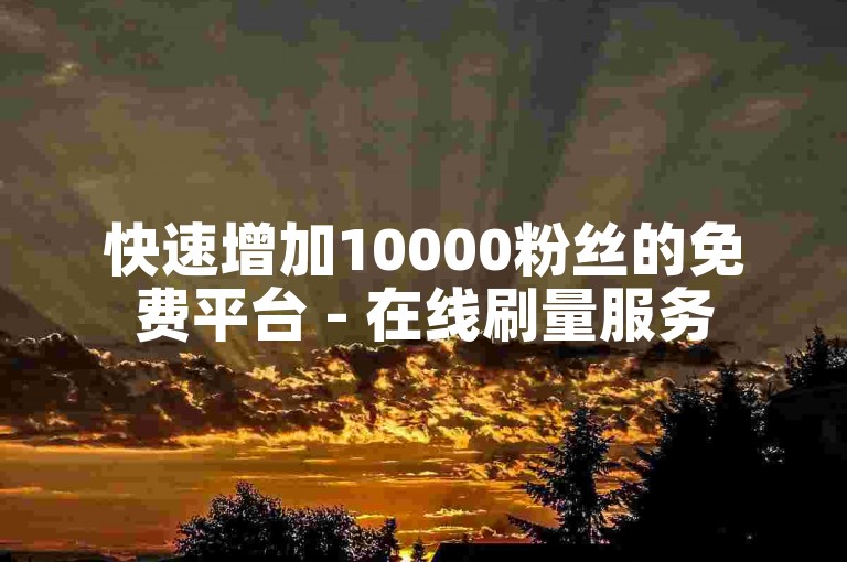 快速增加10000粉丝的免费平台 - 在线刷量服务