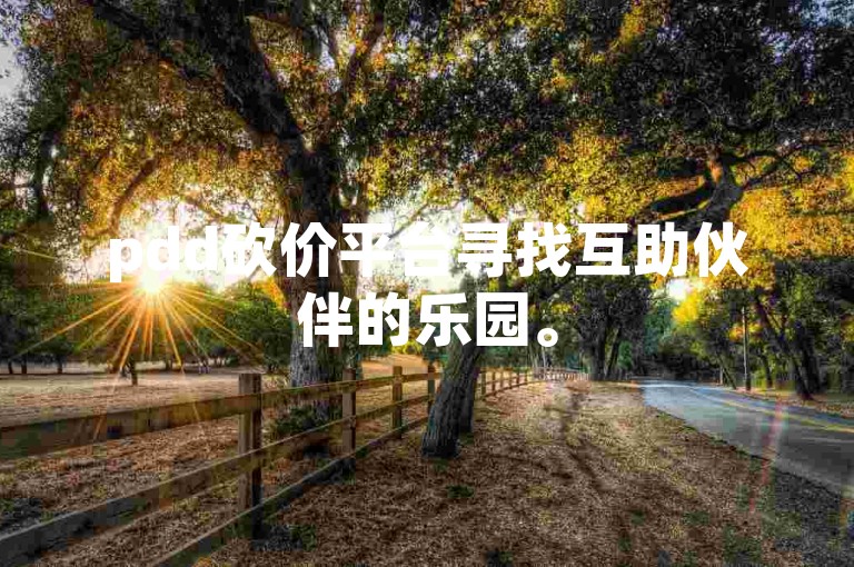 pdd砍价平台寻找互助伙伴的乐园。