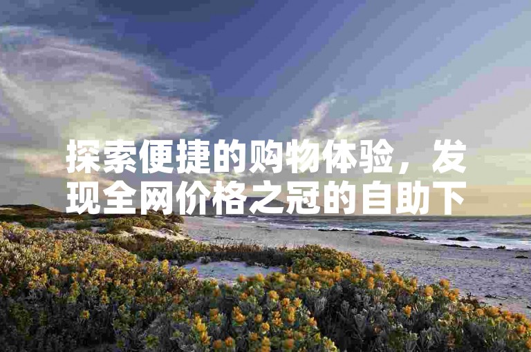 探索便捷的购物体验，发现全网价格之冠的自助下单服务。