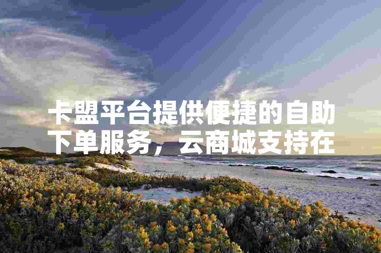 卡盟平台提供便捷的自助下单服务，云商城支持在线购买。