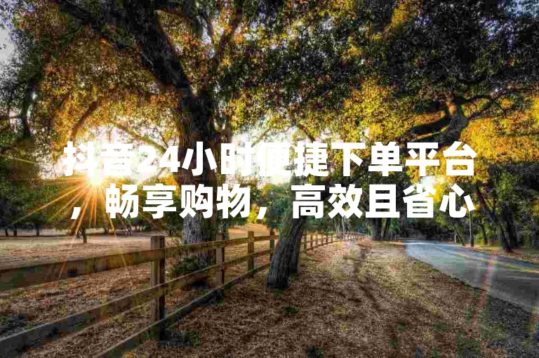 抖音24小时便捷下单平台，畅享购物，高效且省心，全新购物乐趣等你来探索。