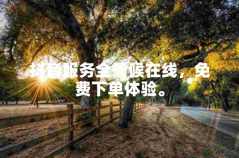 抖音服务全天候在线，免费下单体验。