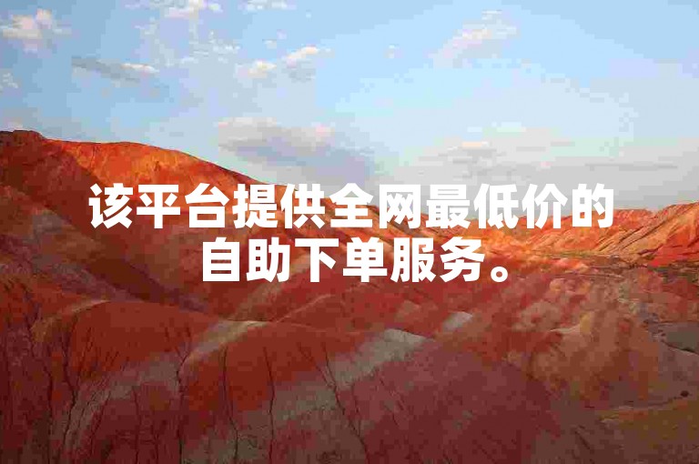 该平台提供全网最低价的自助下单服务。