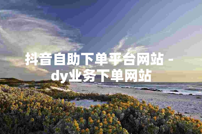 抖音自助下单平台网站 - dy业务下单网站