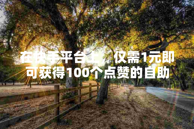 在快手平台上，仅需1元即可获得100个点赞的自助服务正火热进行中。