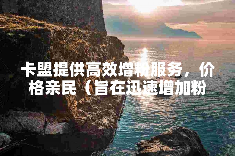 卡盟提供高效增粉服务，价格亲民（旨在迅速增加粉丝量的卡盟解决方案）。