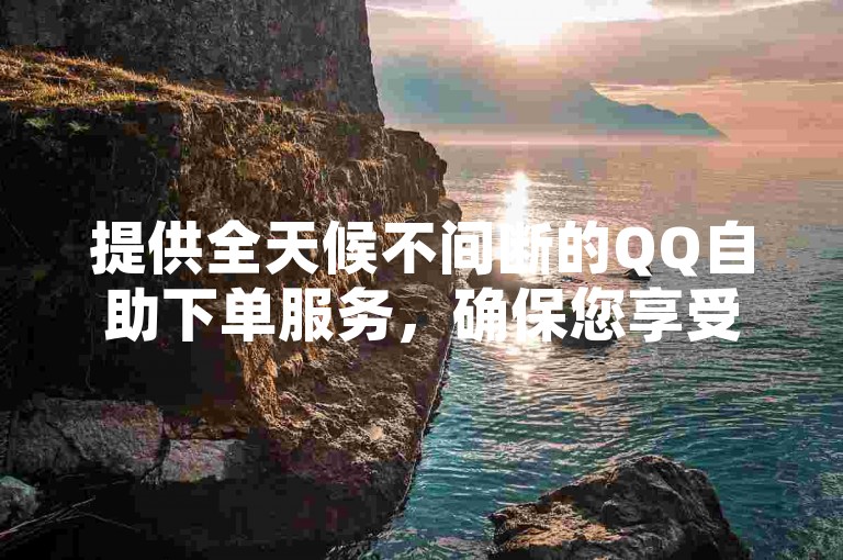 提供全天候不间断的QQ自助下单服务，确保您享受全网最具竞争力的价格优势。