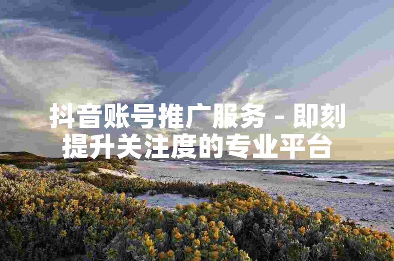 抖音账号推广服务 - 即刻提升关注度的专业平台