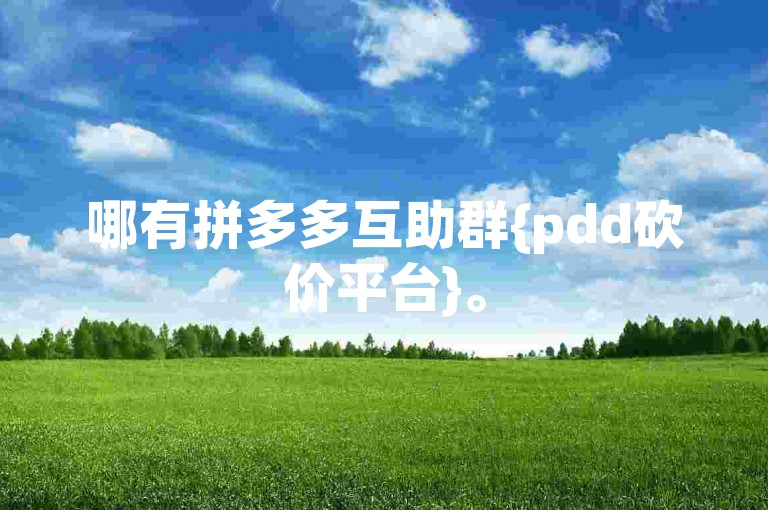 哪有拼多多互助群{pdd砍价平台}。