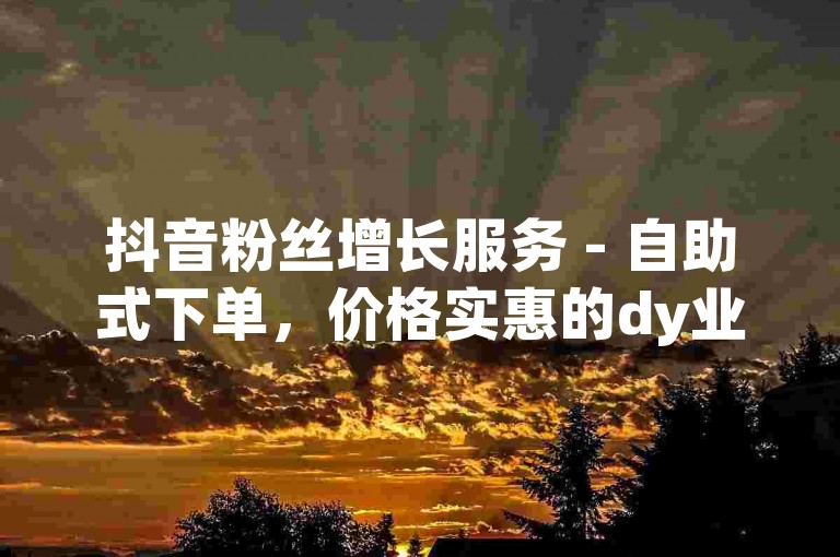 抖音粉丝增长服务 - 自助式下单，价格实惠的dy业务平台。