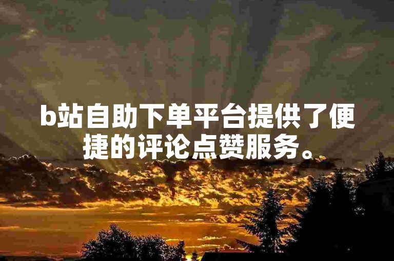b站自助下单平台提供了便捷的评论点赞服务。