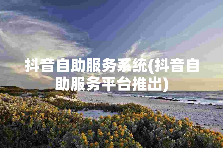 抖音自助服务系统(抖音自助服务平台推出)
