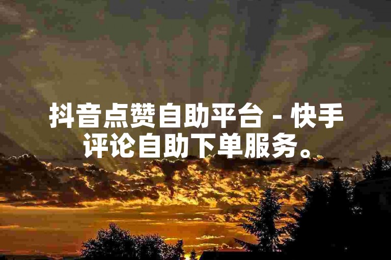 抖音点赞自助平台 - 快手评论自助下单服务。