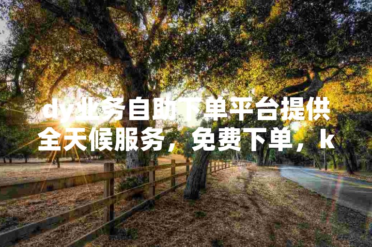 dy业务自助下单平台提供全天候服务，免费下单，ks推广网站价格实惠。