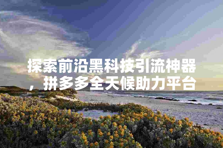 探索前沿黑科技引流神器，拼多多全天候助力平台 - 抖音极速24小时下单服务 - QQ业务卡盟专业平台。