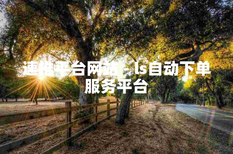 速推平台网站 - ls自动下单服务平台