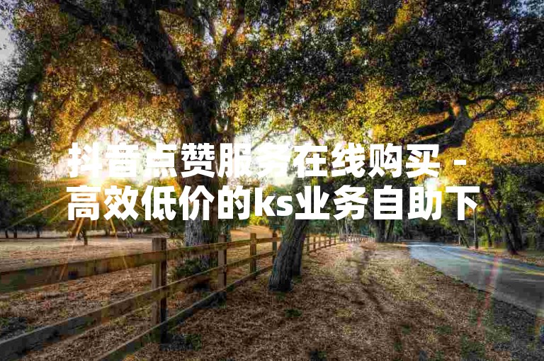 抖音点赞服务在线购买 - 高效低价的ks业务自助下单系统。