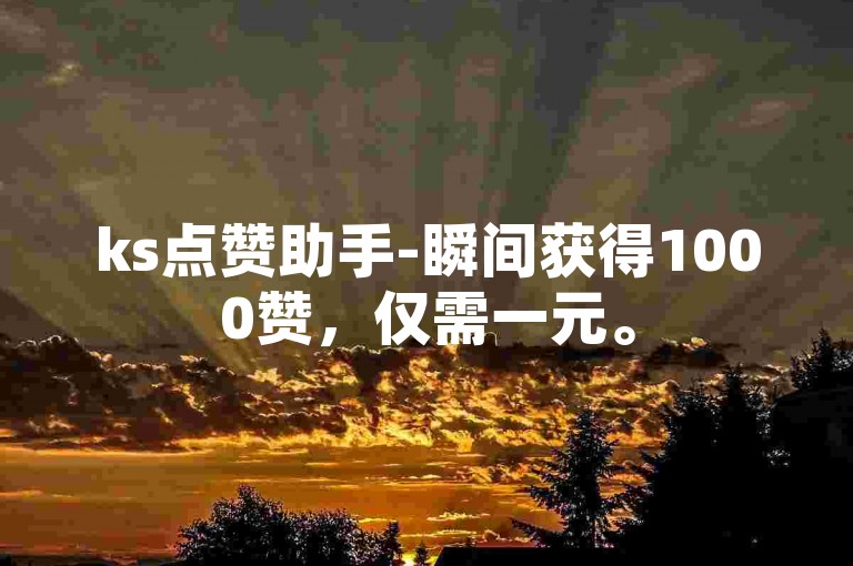 ks点赞助手-瞬间获得1000赞，仅需一元。