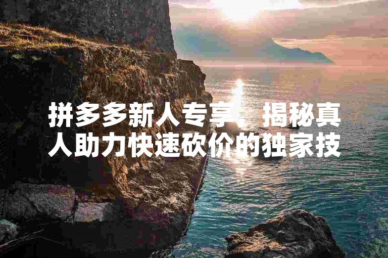拼多多新人专享，揭秘真人助力快速砍价的独家技巧。