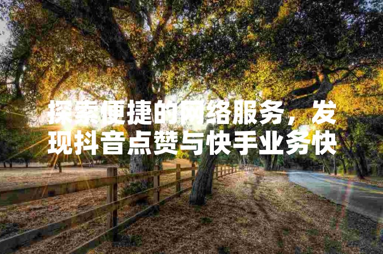 探索便捷的网络服务，发现抖音点赞与快手业务快速响应的自助平台。