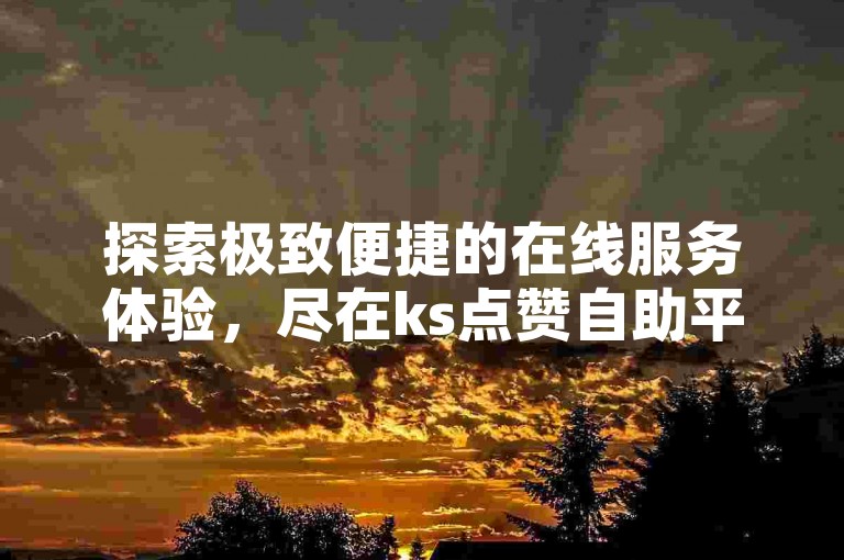 探索极致便捷的在线服务体验，尽在ks点赞自助平台，全网领先的免费下单网站。