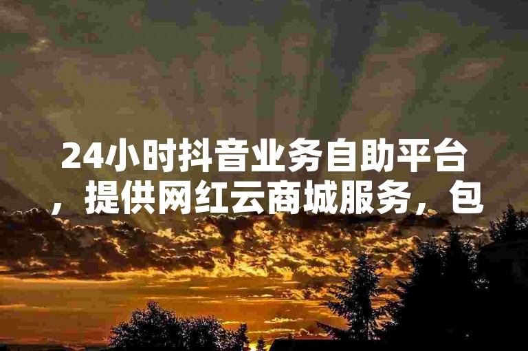 24小时抖音业务自助平台，提供网红云商城服务，包括低价QQ点赞和真人抖音评论下单。