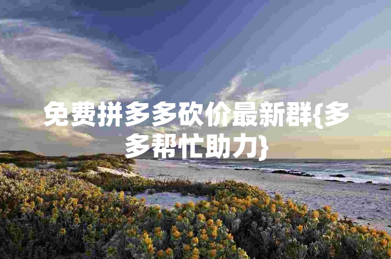 免费拼多多砍价最新群{多多帮忙助力}