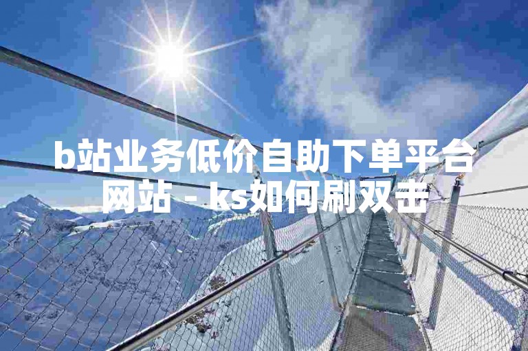 b站业务低价自助下单平台网站 - ks如何刷双击