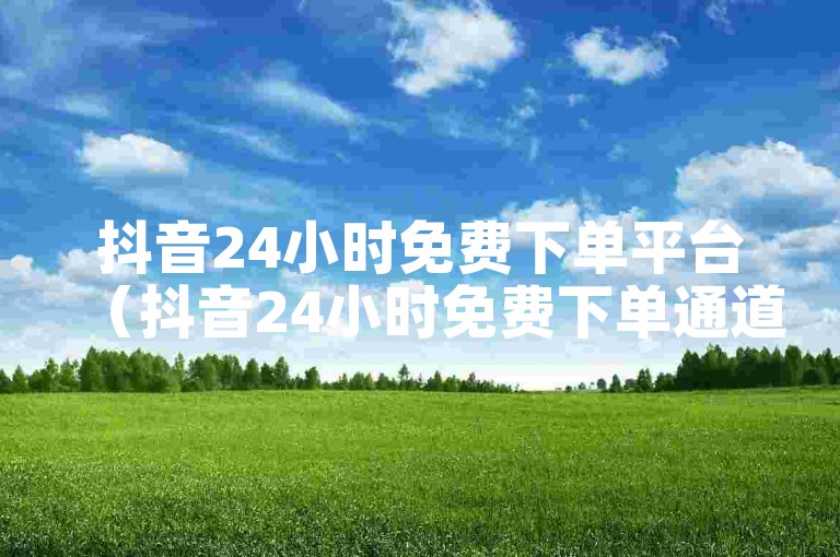 抖音24小时免费下单平台（抖音24小时免费下单通道汇总）