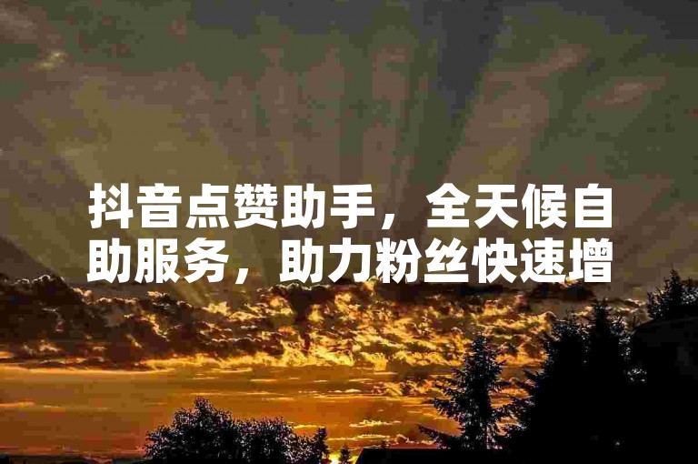 抖音点赞助手，全天候自助服务，助力粉丝快速增长。
