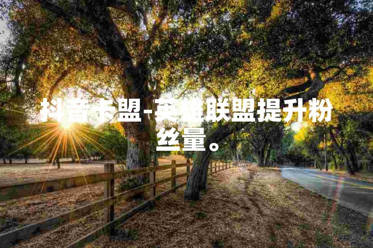 抖音卡盟-英雄联盟提升粉丝量。