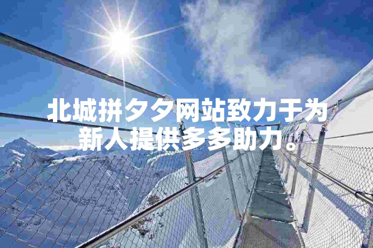 北城拼夕夕网站致力于为新人提供多多助力。